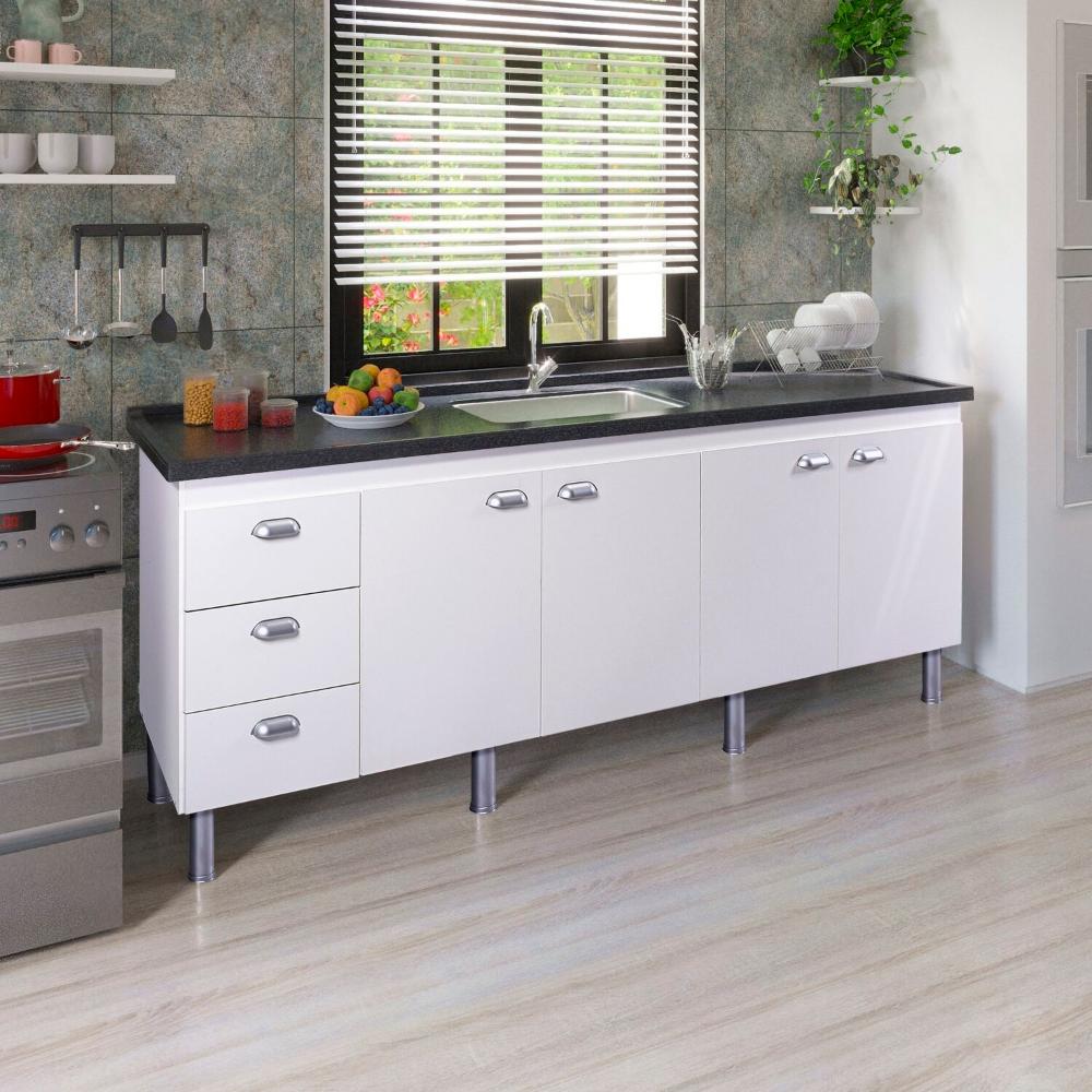 Miniatura Armário para Cozinha 194 Cm 4 Portas 3 Gavetas São Luis Branco