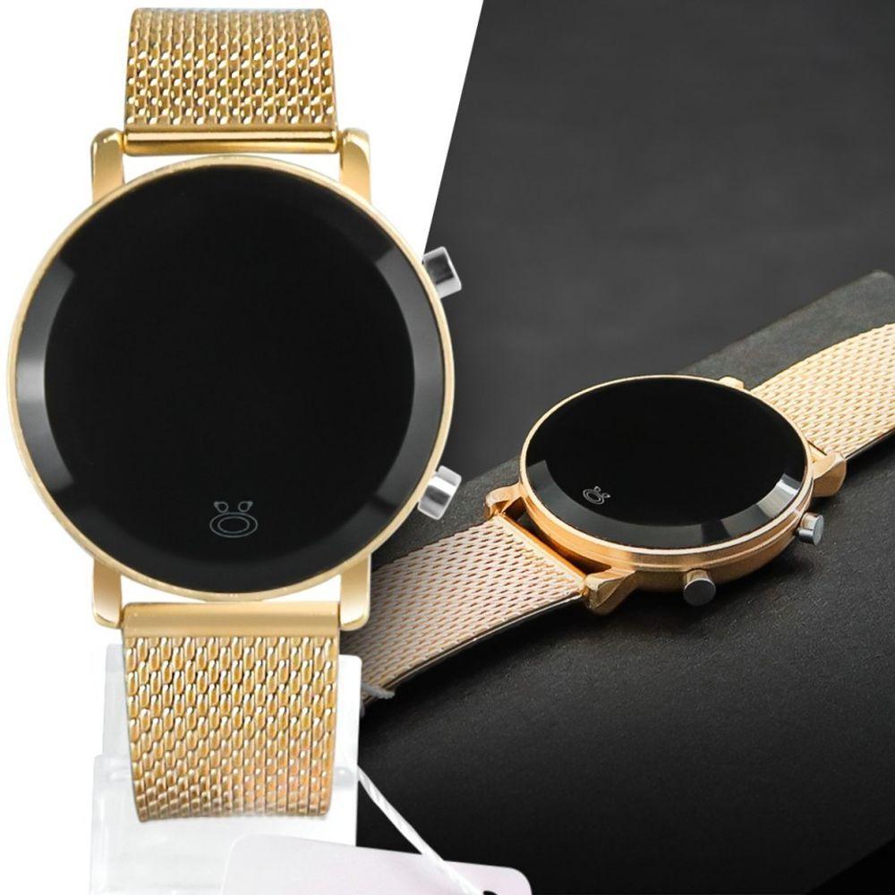 Miniatura Relogio Feminino Digital Led Dourado Silicone Envio 24h