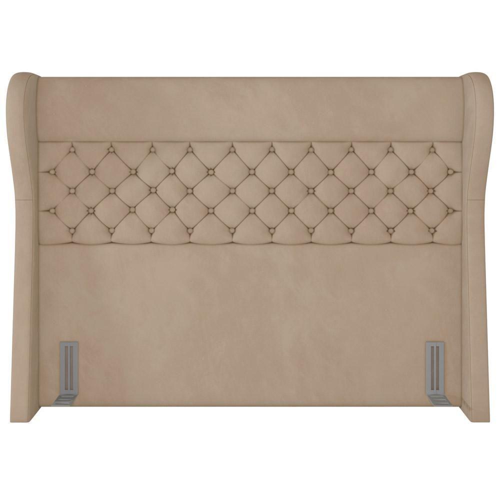 Miniatura Cabeceira Cama Box Casal Queen 160cm P05 Madrid Veludo Bege