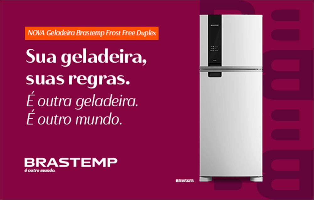 Geladeira Duplex Frost Free 461 litros A+++ cor Branca com tecnologia Turbo Control e Fresh Box - BRM56FB 110v