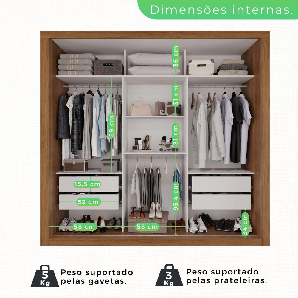 Miniatura Guarda Roupa Casal 3 Portas com Espelho 4 Gavetas Costa Rica Sallêto Móveis