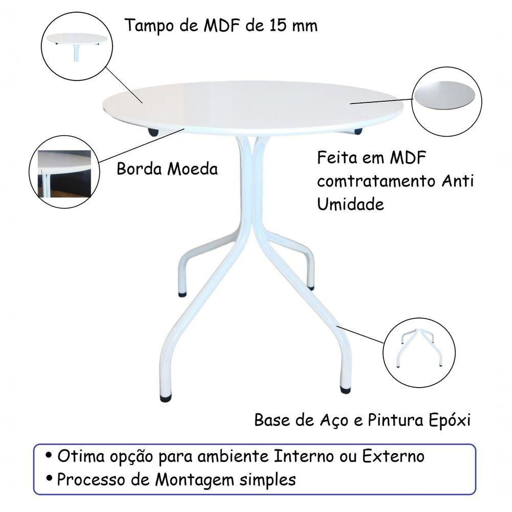Miniatura Kit 10 Mesas Moema 80x80 Branca Base Branca