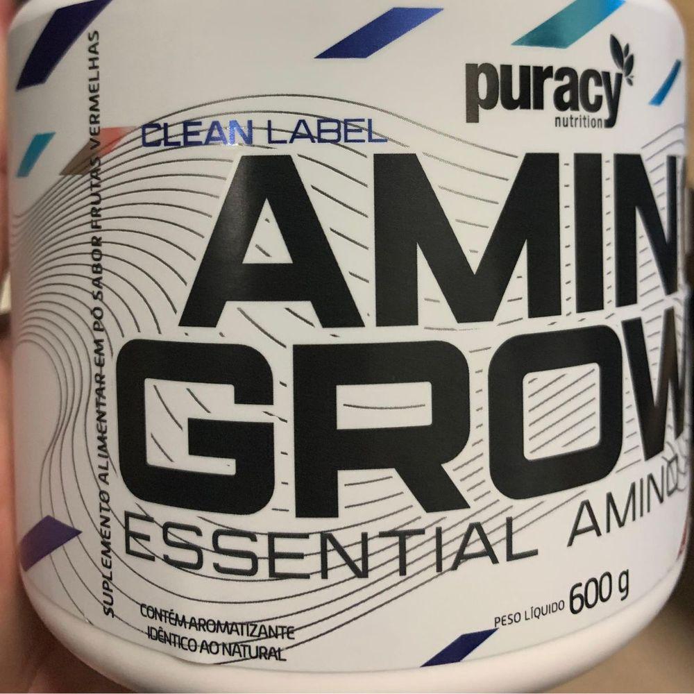 Miniatura Aminoácidos Essenciais Amino Grows Puracy Nutrition 500g Sabor Frutas Vermelhas