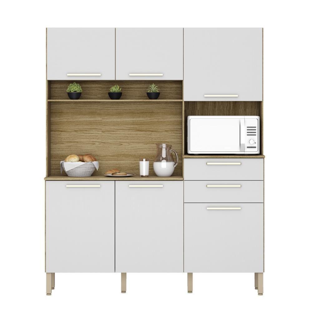Miniatura Armario De Cozinha Compacta 6 Portas 2 Gavetas Montesa Freijó-supremo