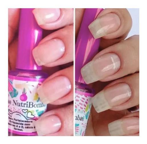Kit 2 Bases Nutribomba Esmalte Fortalecedor Unhas Pé E Mao