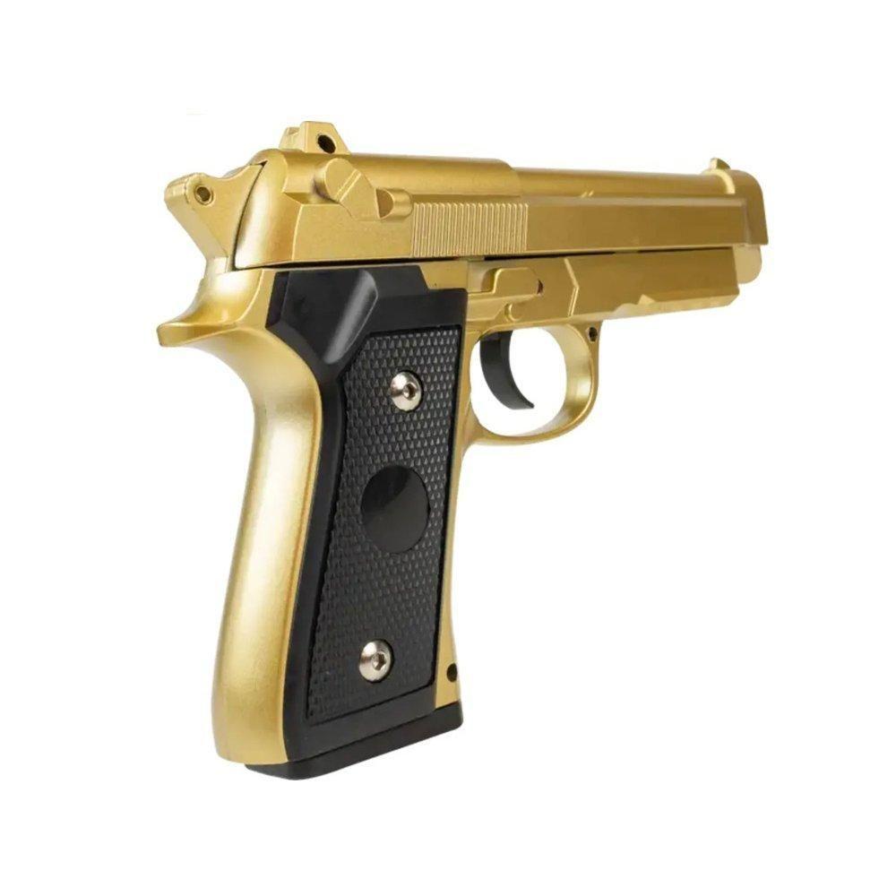 Miniatura Pistola De Airsoft Vg Pt92 V22 Gold Mola 6mm - Rossi