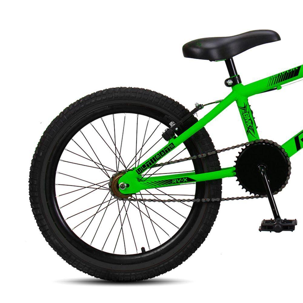 Miniatura Bicicleta BMX Cross Aro 20 RV-X Aro Aero Freio V-Brake Ravok Verde