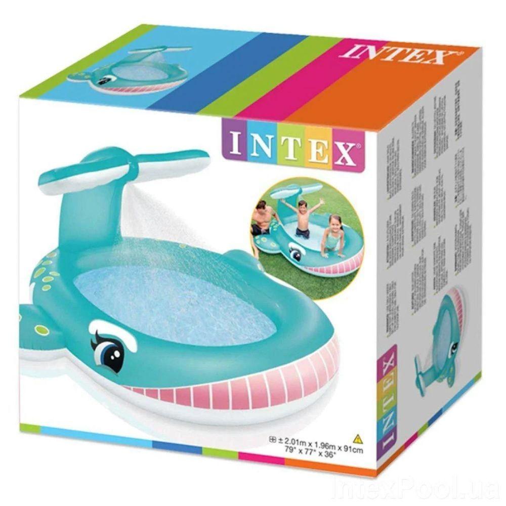 Miniatura Piscina Inflável Infantil Spray Baleia Gigante 200 Litros Intex