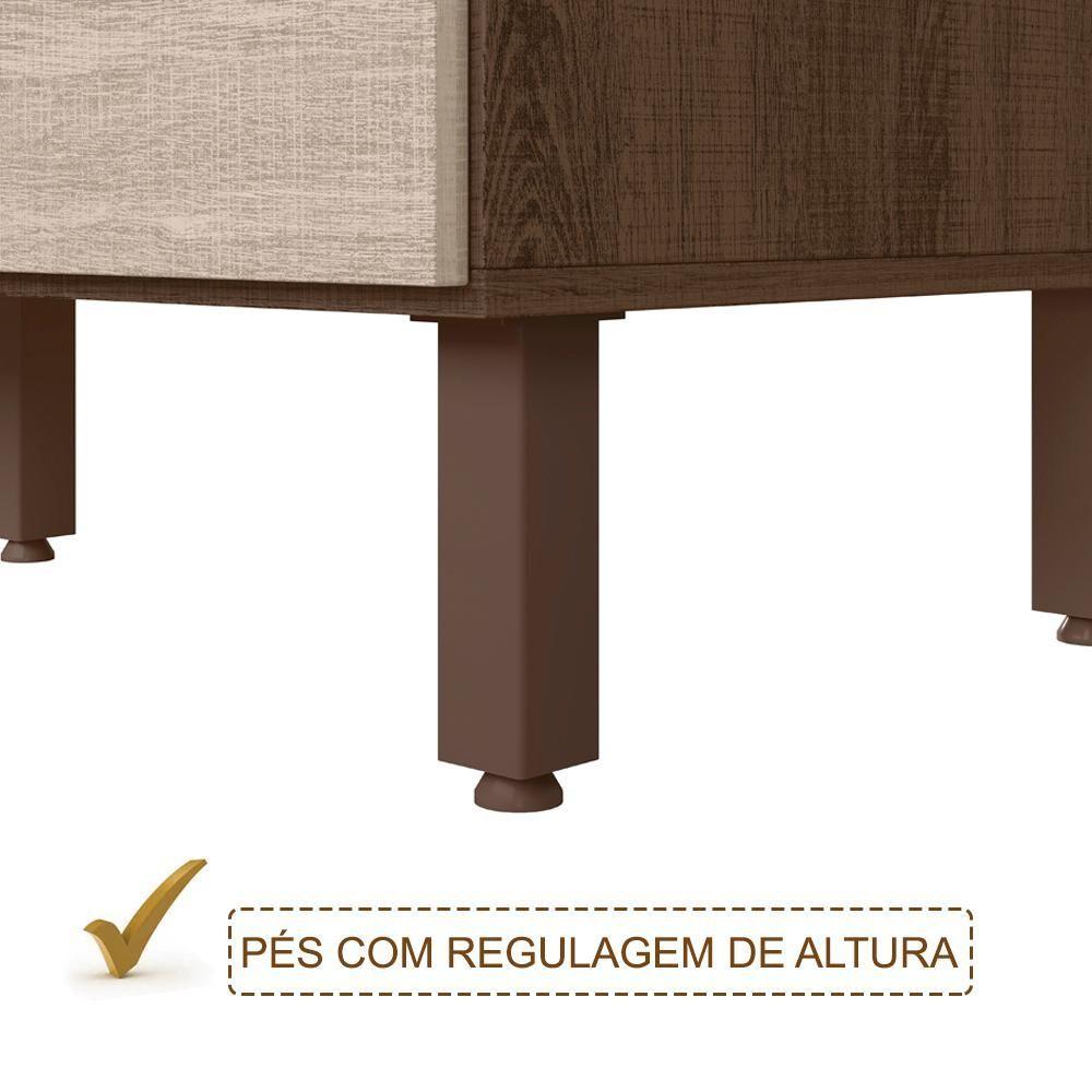 Miniatura Armário Aéreo E Balcao Para Pia 120cm Amendoa Arezzo Rust