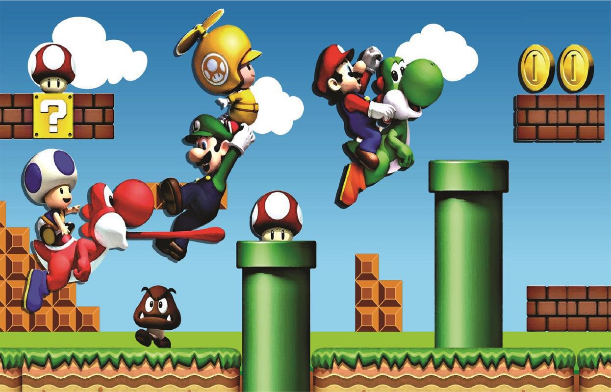 Miniatura Fundo Fotográfico Em Tecido Super Mario 2,20X1,50