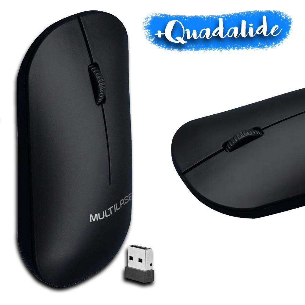 Miniatura Mouse Sem Fio 2.4Ghz 1200Dpi Usb Preto Multilaser Mo307 Bom Homologação: 42801903111