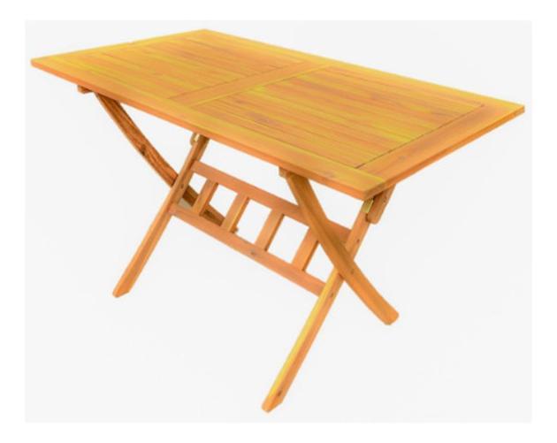 Miniatura Mesa Dobravel De Madeira Para Varanda E Jardim 120X70 Cm