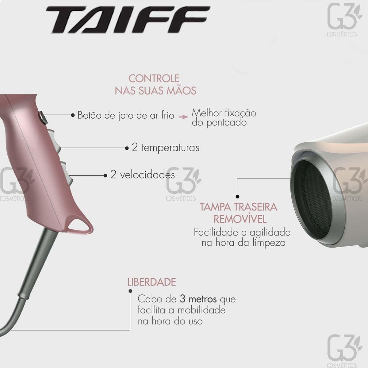 Miniatura Secador Cabelo Taiff Fox Ion 3 Soft Green Profissional 2200W