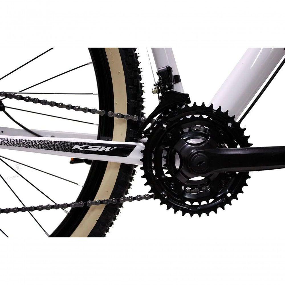 Miniatura Bicicleta Aro 29 Ksw Xlt 24v Freio A Disco Suspensão Mountain Bike Alumínio - Branco Tam.17