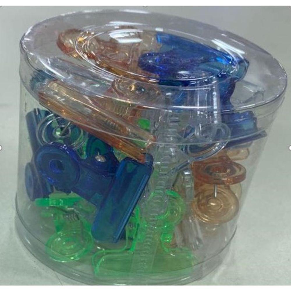 Miniatura 24 Presilhas Plástico Colorida Grampo Para Unhas De Curvatura C Tamanho 22mm