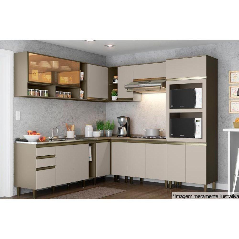 Miniatura Módulo Cozinha Henn Connect Balcão 1 Porta C/tampo Duna/cristal