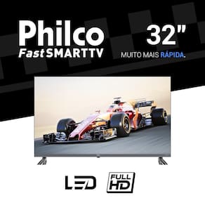 Smart TV LED 32" Philco HD P32SAA Google TV, HDR10 e Processador Quad-Core, HDMI, USB e Wi-Fi