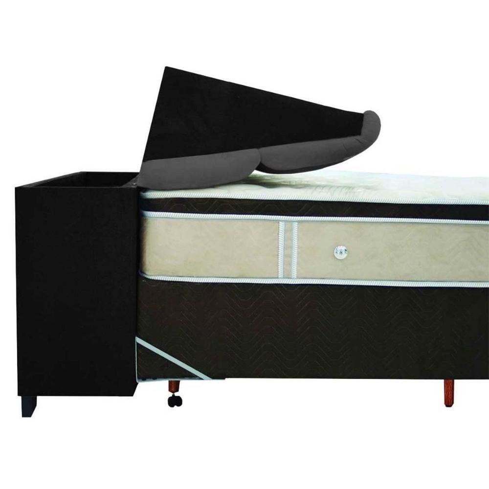 Miniatura Cabeceira Cama Box Estofada King King Imperador Suede Marrom Chocolate - Simbal