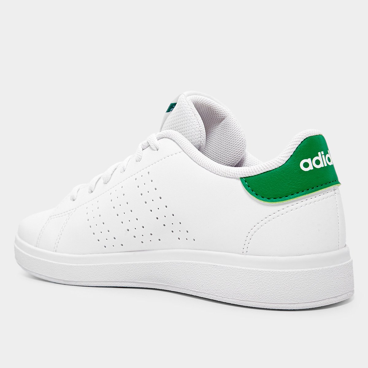 Miniatura Tênis Infantil Adidas Advantage Base 2.0 Branco+Verde - 33