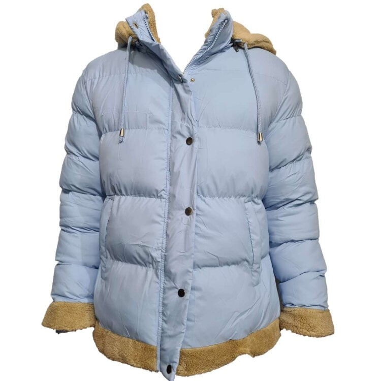 Miniatura Jaqueta Dunialin Com Capuz Feminina - AZUL CLARO G