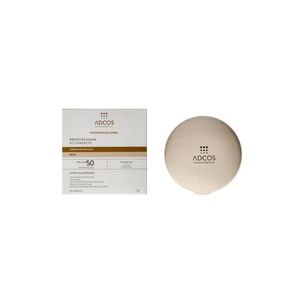 Miniatura Protetor Solar Adcos Pó Compacto Ativo Hialurônico Beige Fps 50 11g