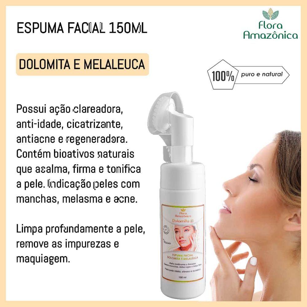 Miniatura Espuma Facial - Dolomita E Melaleuca - Peeling Natural Para Manchas, Acnes E Melasmas - 150ml