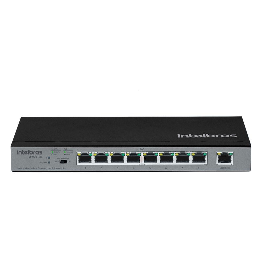 Miniatura Switch 9 Portas Fast Ethernet C/ 8 Portas Poe+ Sf 900 Hi-poe 4760040