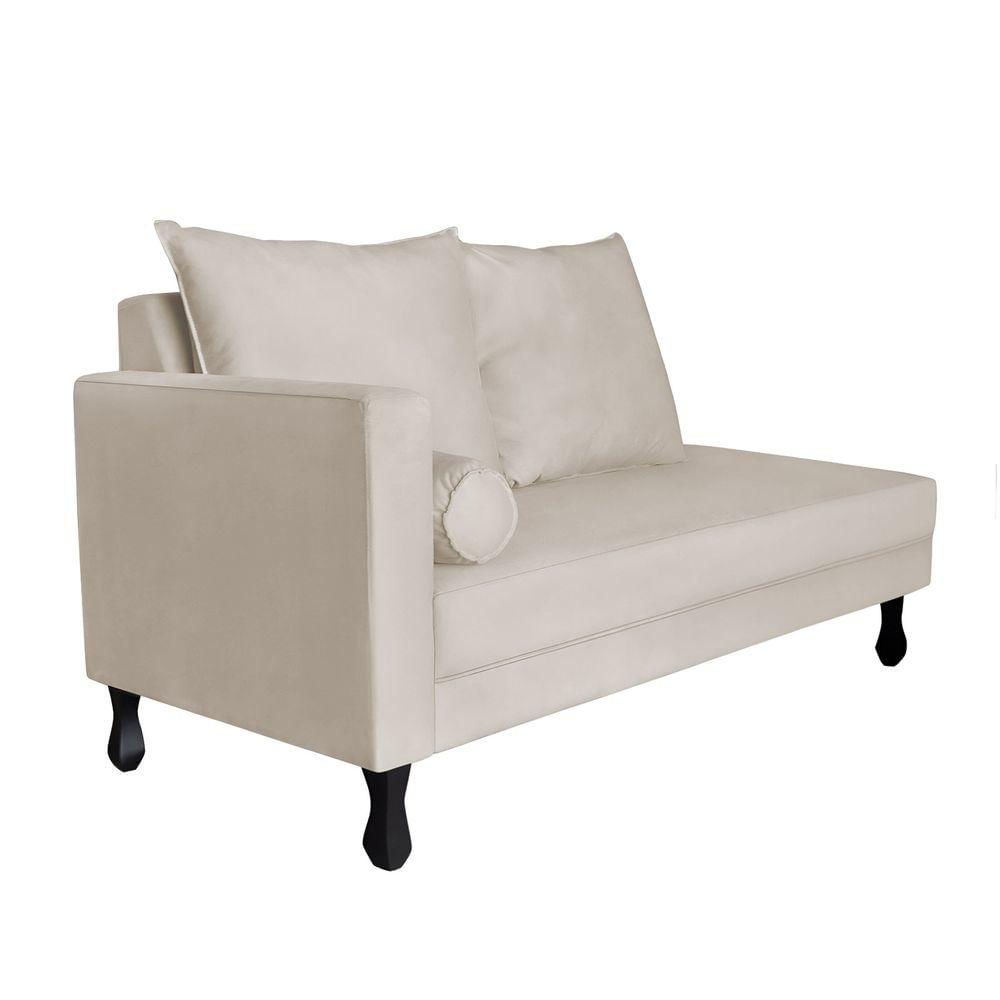 Miniatura Recamier Divã Dubai L/direito 1,60m Suede Bege - Lares Decor
