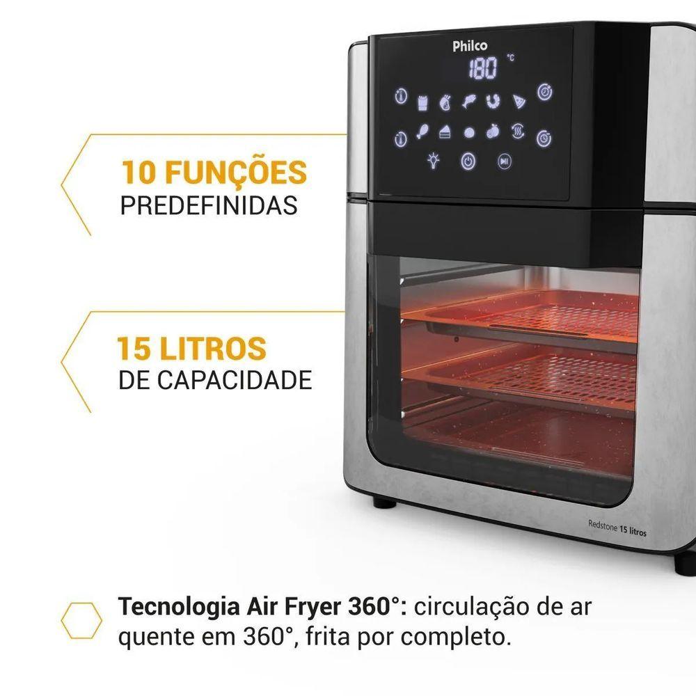 Miniatura Air Fryer Oven Philco 15L Painel Digital PAF15A 110V