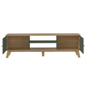 Miniatura Rack Artely Charlotte com 180 cm de Largura, Ideal para TV de até 75” Carvalho/Menta
