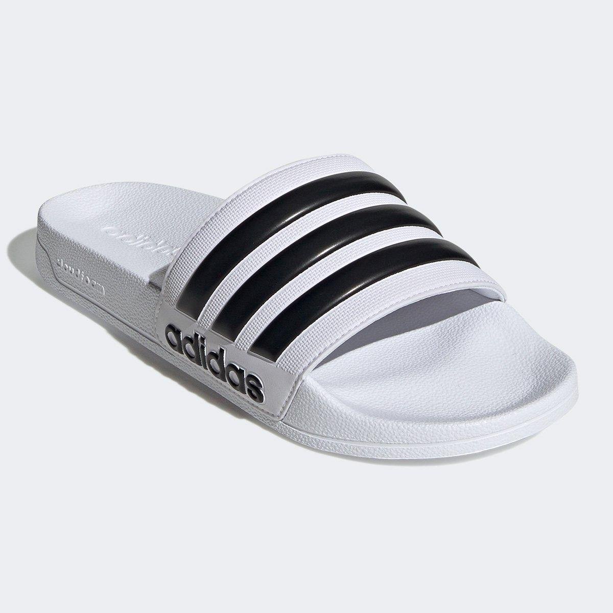 Miniatura Chinelo Adidas Slide Adilette Shower Branco+Preto - 34/35