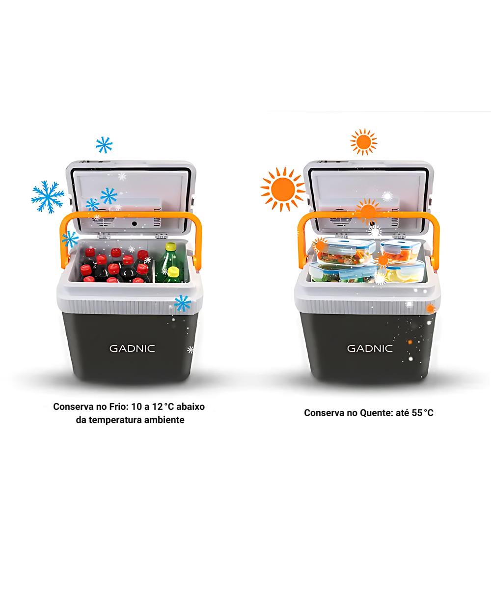Mini Geladeira Portátil Cooler Automotivo 12V 24Lts Gadnic