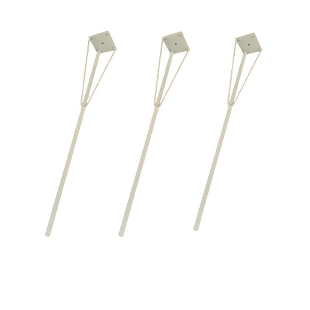 Miniatura Kit 3 Hairpin Legs Para Mesa Industrial Hairpin Legs 75cm Branco Medcombo
