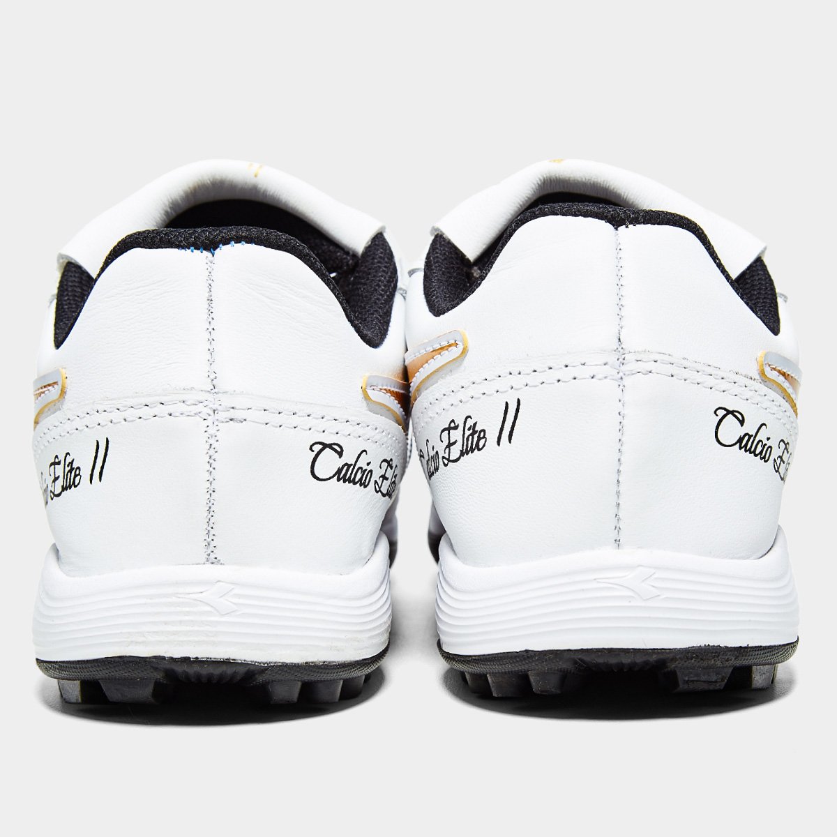 Miniatura Chuteira Society Diadora Calcio Elite II Unissex Branco+dourado - 38