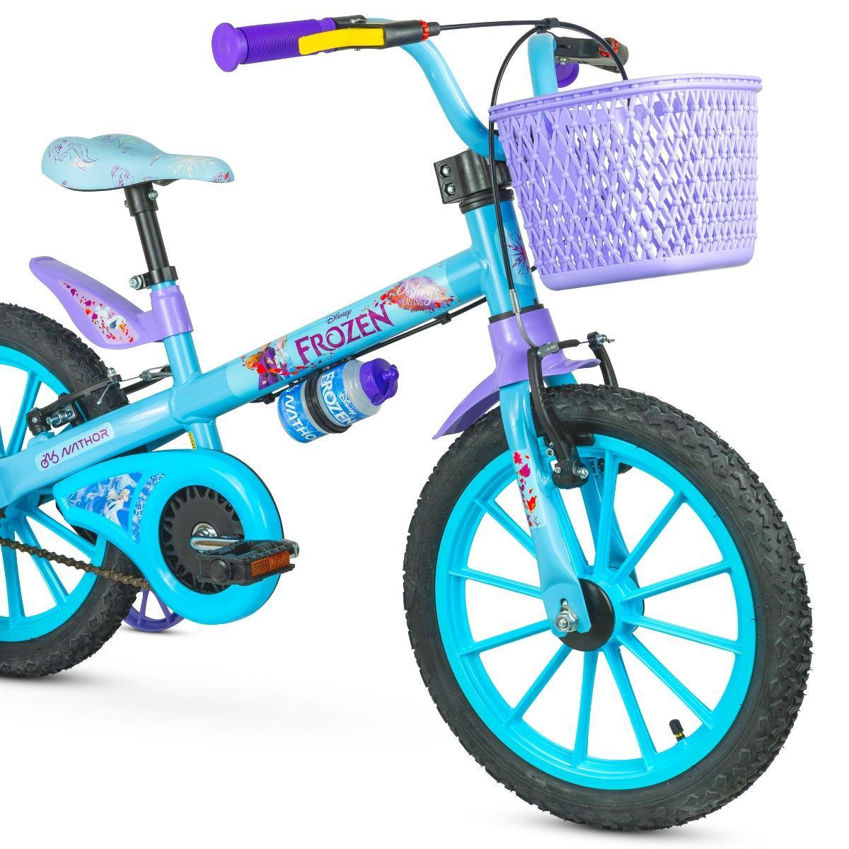 Miniatura Bicicleta Infantil Feminina Aro 16 Frozen Cestão Rodinha