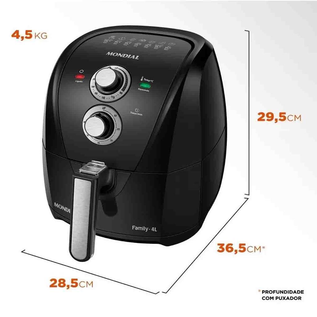 Fritadeira a Ar Mondial Family Inox 1500W AFN-40-BI 4L