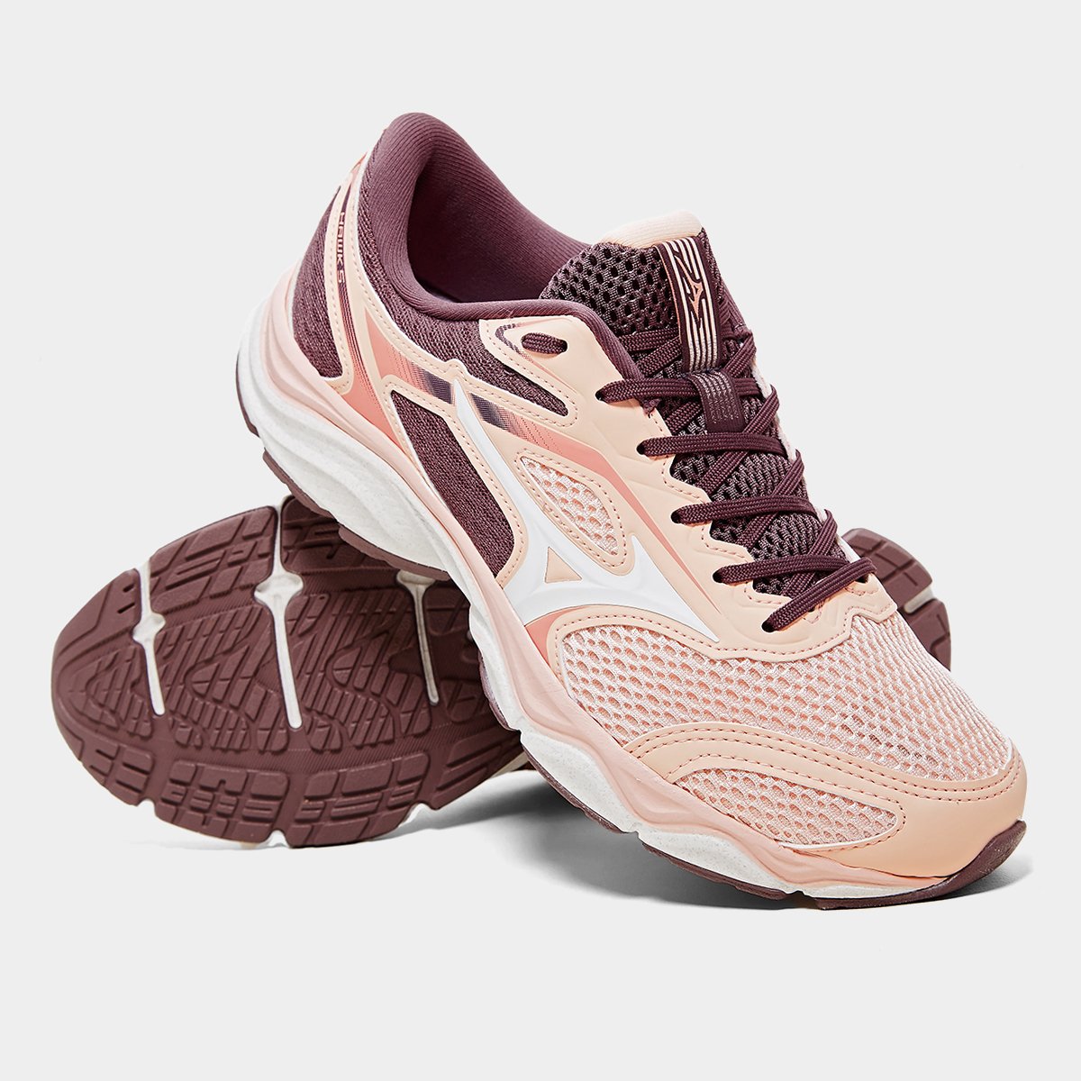 Miniatura Tênis Mizuno Hawk 5 Feminino Rosa+Vinho - 34