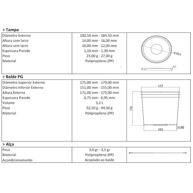Miniatura Balde 3.2L Para Escalda Pés Comprar - 20 Pçs
