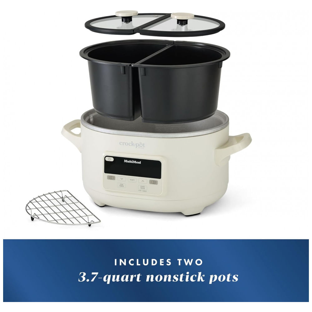 CrockPot MultiMeal Multicooker e Panela Elétrica de Cozimento Lento Programável com Função de Assar Leite de Aveia