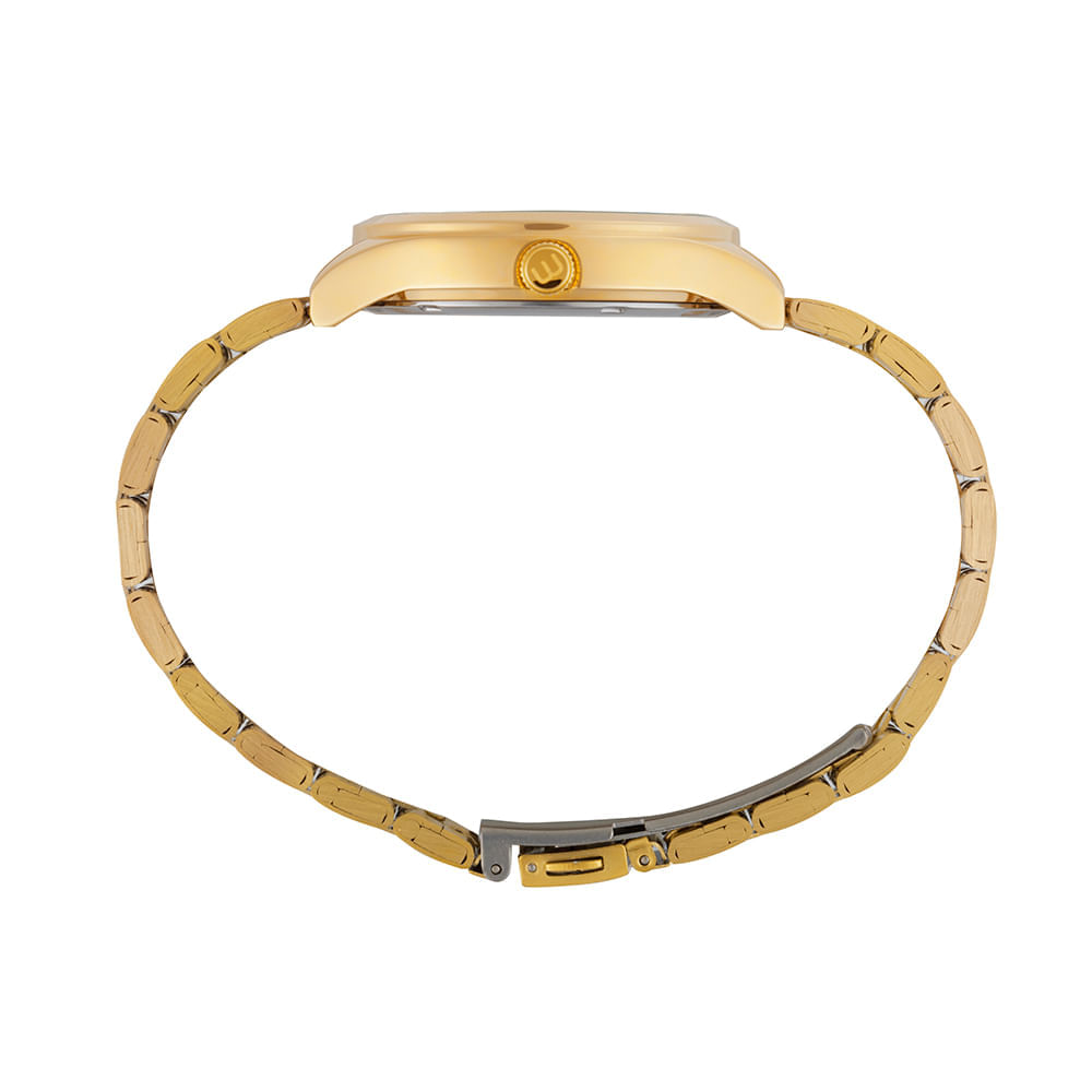 Miniatura Feminino Analógico Dourado Casual com Numeração Completa