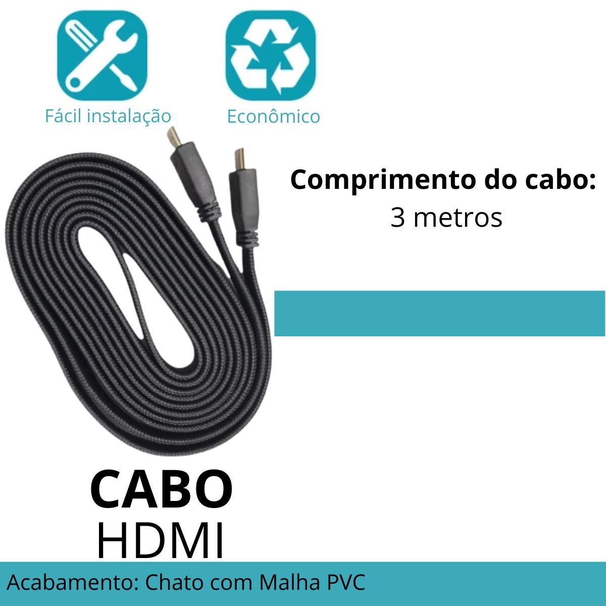 Miniatura Cabo Hdmi 20 3M Alta Definição Premium Jogos Tv Filmes
