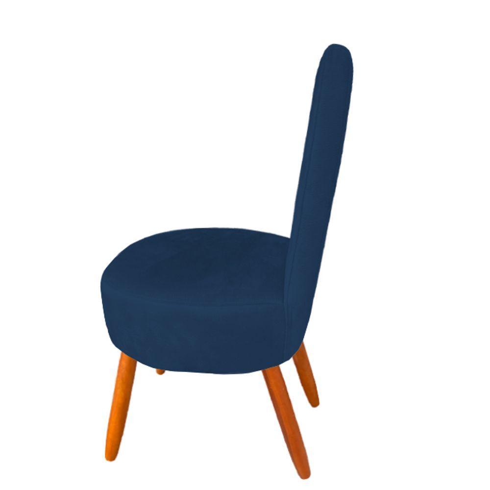 Miniatura Kit 04 Cadeiras De Jantar Lisboa Sued Azul Marinho D'classe Decor