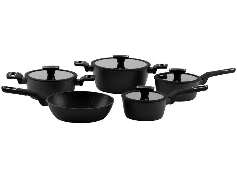 Miniatura Jogo de Panelas Brinox Revestimento Cerâmico Preto 5 Peças Carbon Ceramic Life