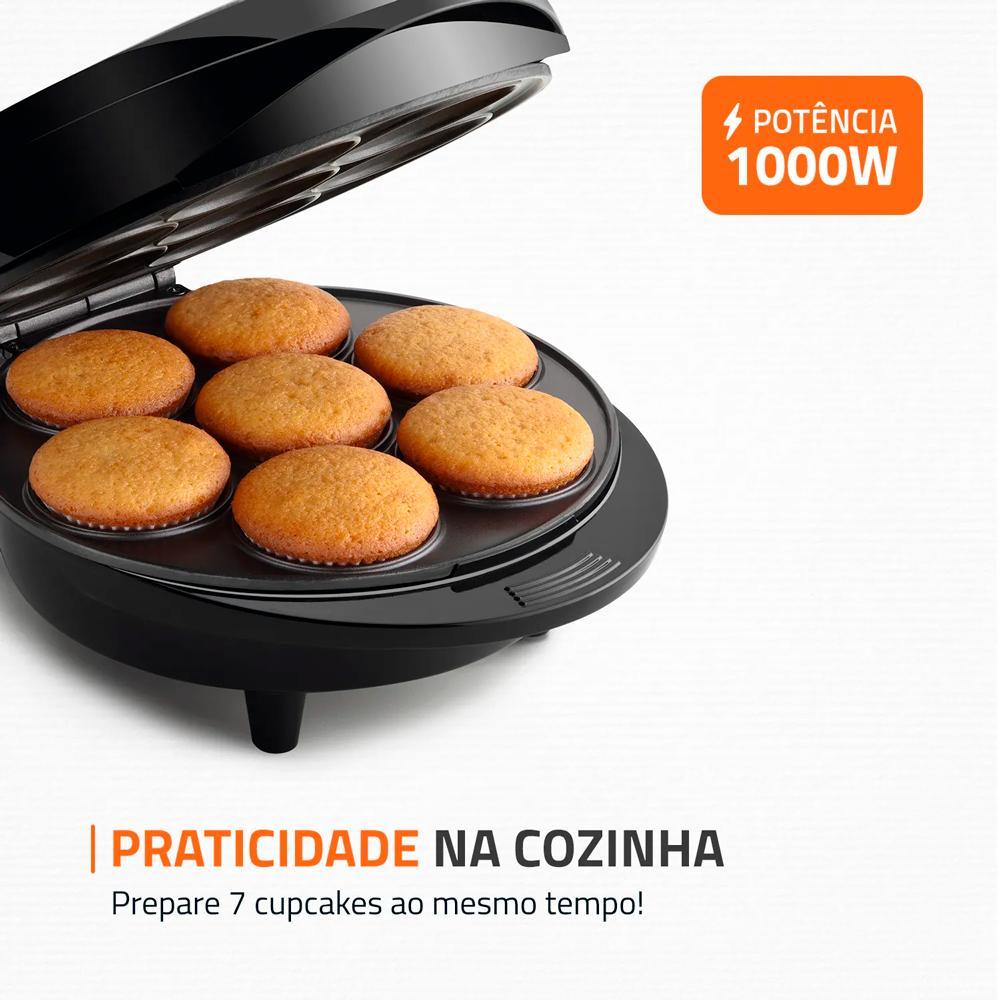 Miniatura Maquina Cupcake Maker Pratic Ck-01 Preto/Inox 1000W 127V