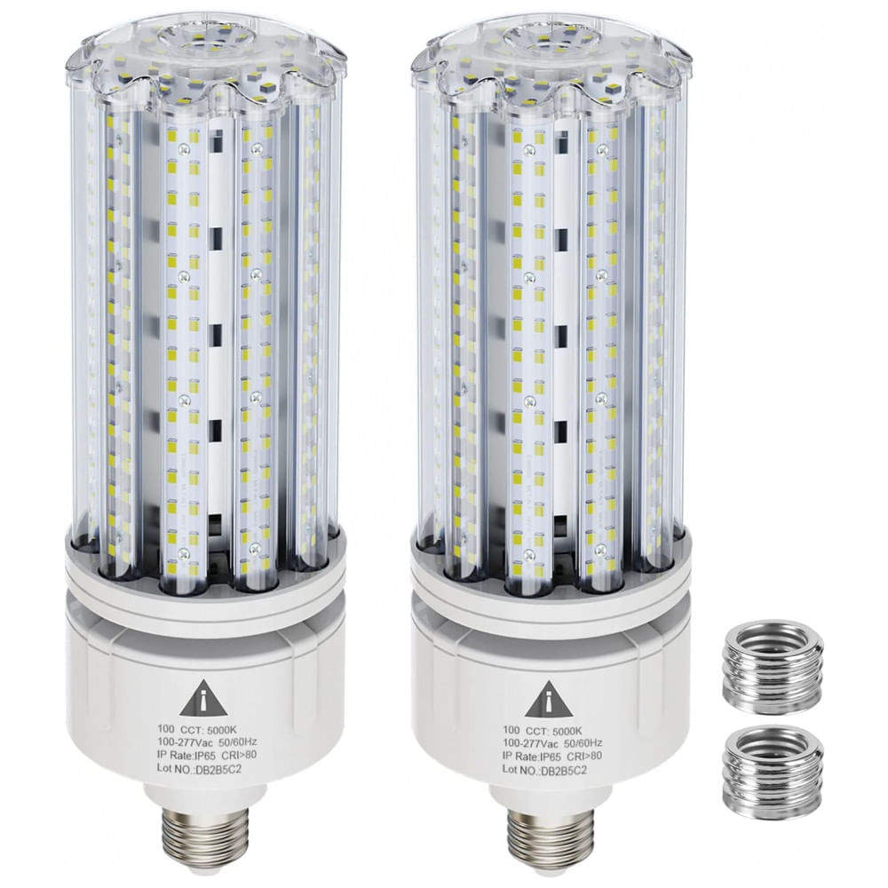 Miniatura Lâmpada LED Base E26, E39 com 15000 Lumens Branca Natural 5000K 100W, 2 UN, ZP, Branco