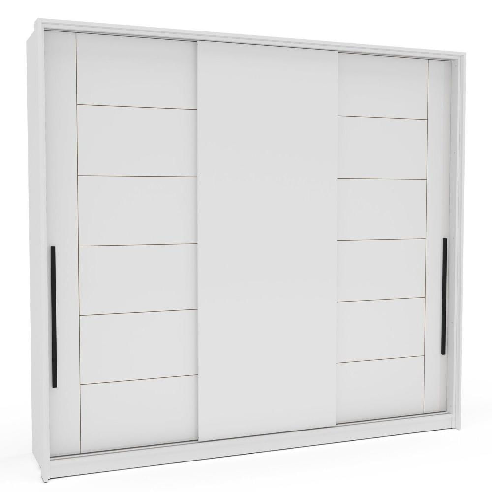 Miniatura Guarda Roupa 3 Portas de Correr 4 Gavetas Lisboa Branco