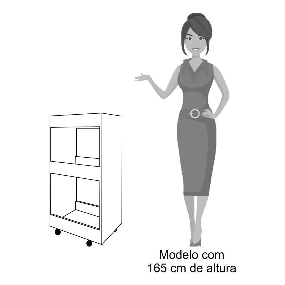 Miniatura Armário Multiuso Para Cozinha Com Rodízios L03 Seul - Mpozenato Preto
