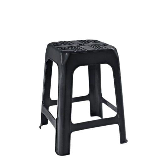 Miniatura Kit 10 Banqueta De Plástico Preto Multiuso