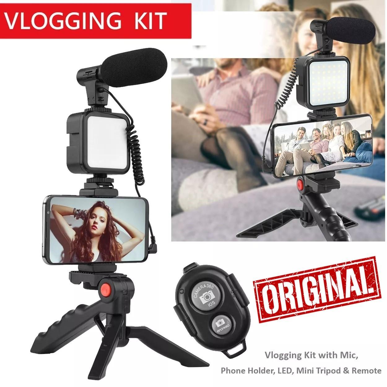 Miniatura Kit Acessórios Filmagem Suporte Celular Câmera Tripé Luz