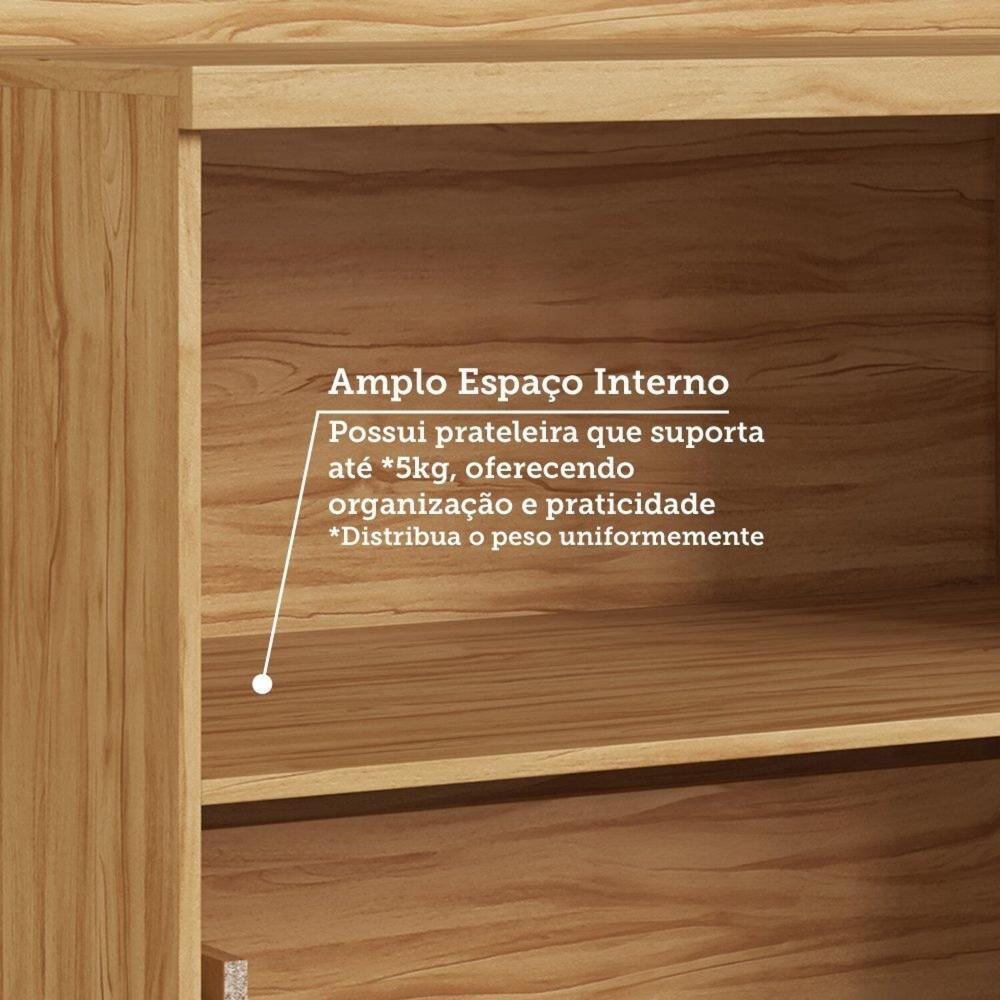 Balcão 80cm 1 Porta 1 Gaveta 100% Mdf Espresso Móveis Estônia Amêndoa/Off White